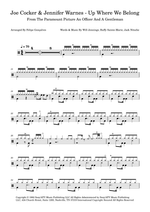 Up Where We Belong - Joe Cocker & Jennifer Warnes drum sheet music