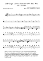 Always Remember Us This Way - Lady Gaga drum sheet music
