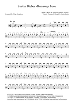 Runaway Love - Justin Bieber drum sheet music