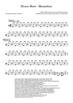 Moonshine - Bruno Mars drum sheet music