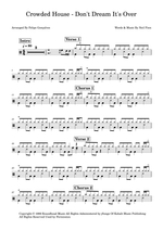 Don't Dream It's Over - Crowded House drum sheet music