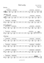 Get Lucky (feat. Pharrell Williams & Nile Rodgers) - Daft Punk drum sheet music