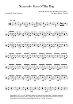 Hair of the Dog - Nazareth drum sheet music