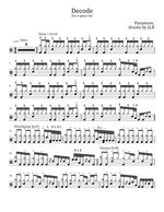 Decode - Paramore drum sheet music
