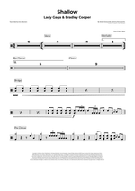 Shallow - Lady Gaga & Bradley Cooper drum sheet music
