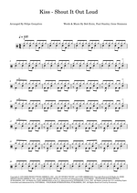 Shout It Out Loud - Kiss drum sheet music