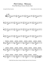 Welcome - Phil Collins drum sheet music