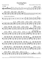 Counting Stars - OneRepublic drum sheet music