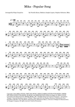 Popular Song (feat. Ariana Grande) - Mika drum sheet music
