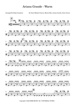 Warm - Ariana Grande drum sheet music