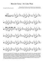 It's Like That - Mariah Carey drum sheet music