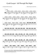 All Through the Night - Cyndi Lauper drum sheet music
