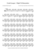 Night to Remember - Cyndi Lauper drum sheet music