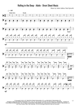 Rolling in the Deep - Adele drum sheet music