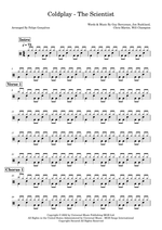 The Scientist - Coldplay drum sheet music