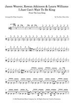 I Just Can't Wait to Be King - The Lion King: Movie Cast drum sheet music