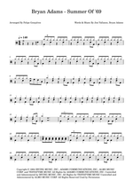 Summer of '69 - Bryan Adams drum sheet music