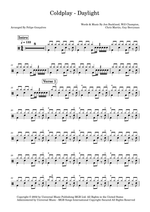 Daylight - Coldplay drum sheet music