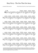 The One That Got Away - Katy Perry drum sheet music
