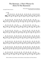 I Don't Wanna Go Down to the Basement - Ramones drum sheet music