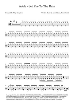 Set Fire to the Rain - Adele drum sheet music