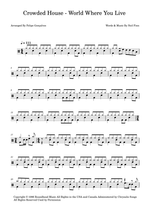 World Where You Live - Crowded House drum sheet music