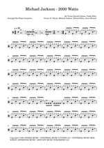 2000 Watts - Michael Jackson drum sheet music