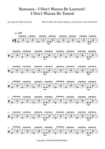 I Don't Wanna Be Learned / I Don't Wanna Be Tamed - Ramones drum sheet music