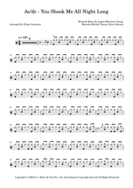 You Shook Me All Night Long - AC/DC drum sheet music