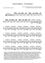Overboard - Justin Bieber drum sheet music