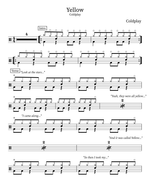 Yellow - Coldplay drum sheet music