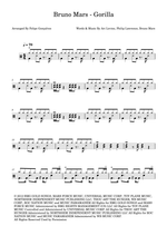 Gorilla - Bruno Mars drum sheet music