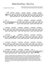 Don't Lie - Black Eyed Peas drum sheet music
