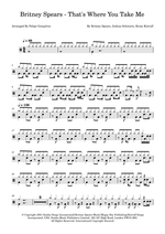 That's Where You Take Me - Britney Spears drum sheet music