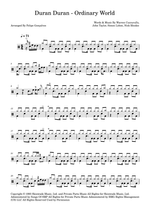 Ordinary World - Duran Duran drum sheet music