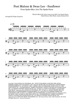 Sunflower - Post Malone & Swae Lee drum sheet music
