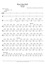 Run Like Hell - Pink Floyd drum sheet music