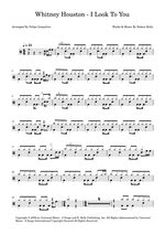 I Look to You - Whitney Houston drum sheet music