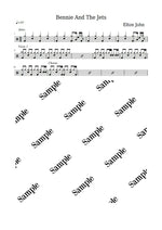 Bennie and the Jets Elton John Full Drum Transcription / Drum Sheet Music KiwiDrums