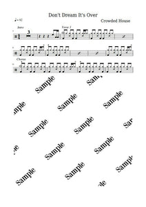Don't Dream It's Over - Crowded House - Full Drum Transcription / Drum Sheet Music - KiwiDrums