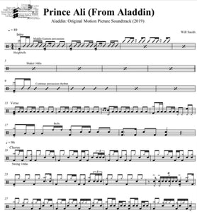 Prince Ali (From Aladdin) - Will Smith - Full Drum Transcription / Drum Sheet Music - DrumSetSheetMusic.com