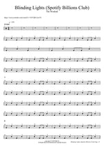 Blinding Lights (Spotify Billions Club) The Weeknd Full Drum Transcription / Drum Sheet Music COPYDRUM