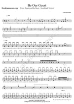 Be Our Guest (from Beauty and the Beast) Ewan McGregor Full Drum Transcription / Drum Sheet Music COPYDRUM