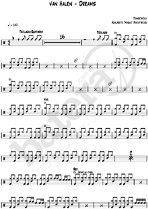 Dreams - Van Halen - Full Drum Transcription / Drum Sheet Music - AriaMus.com