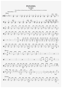 Panama - Van Halen - Full Drum Transcription / Drum Sheet Music - AriaMus.com