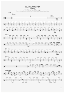 Runaround - Van Halen - Full Drum Transcription / Drum Sheet Music - AriaMus.com