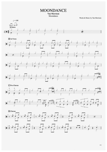 Moondance - Van Morrison - Full Drum Transcription / Drum Sheet Music - AriaMus.com