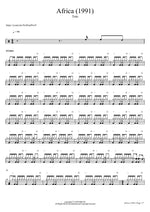 Africa (1991) Toto Full Drum Transcription / Drum Sheet Music COPYDRUM