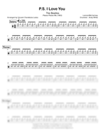 P.S. I Love You The Beatles Full Drum Transcription / Drum Sheet Music Vince’s Scores