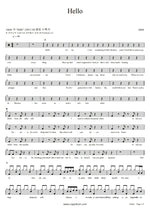 Hello Adele Full Drum Transcription / Drum Sheet Music COPYDRUM